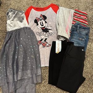 Size 4 Girls Bundle. Dress, Pants, Nightgown
